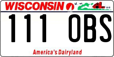 WI license plate 111OBS