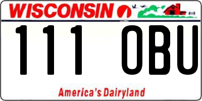 WI license plate 111OBU