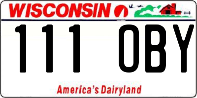 WI license plate 111OBY