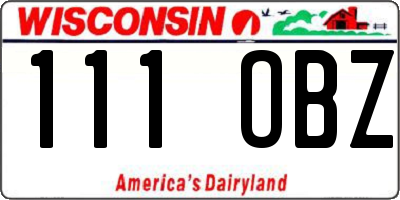 WI license plate 111OBZ