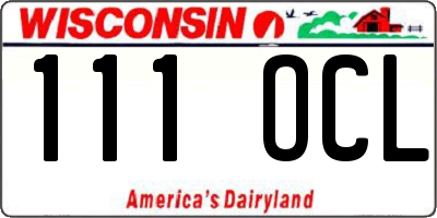 WI license plate 111OCL