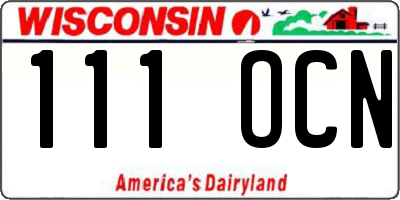 WI license plate 111OCN