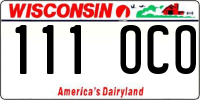 WI license plate 111OCO