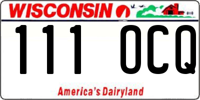 WI license plate 111OCQ