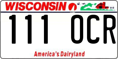 WI license plate 111OCR