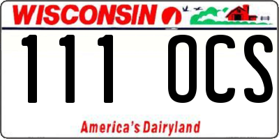 WI license plate 111OCS