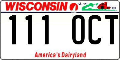 WI license plate 111OCT