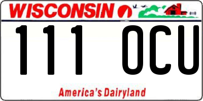 WI license plate 111OCU