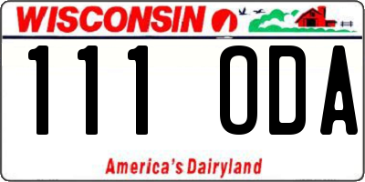 WI license plate 111ODA