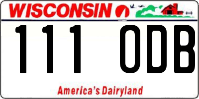 WI license plate 111ODB