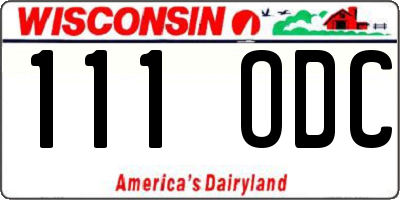WI license plate 111ODC