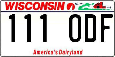 WI license plate 111ODF