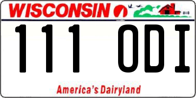 WI license plate 111ODI