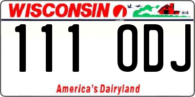 WI license plate 111ODJ