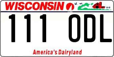 WI license plate 111ODL