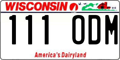 WI license plate 111ODM
