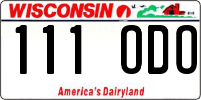 WI license plate 111ODO