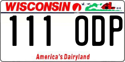 WI license plate 111ODP