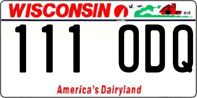 WI license plate 111ODQ