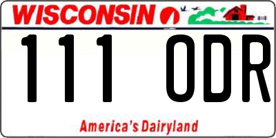 WI license plate 111ODR