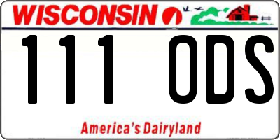 WI license plate 111ODS