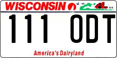 WI license plate 111ODT
