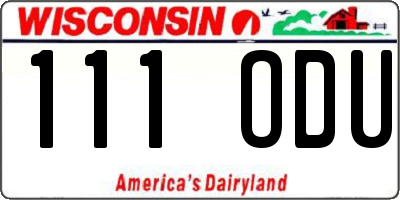 WI license plate 111ODU