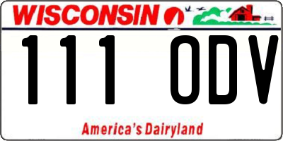 WI license plate 111ODV
