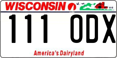 WI license plate 111ODX