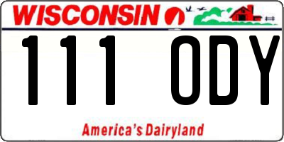 WI license plate 111ODY