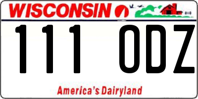 WI license plate 111ODZ