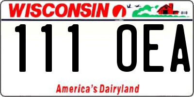 WI license plate 111OEA