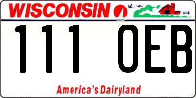 WI license plate 111OEB