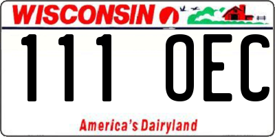 WI license plate 111OEC