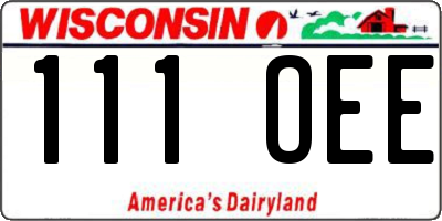 WI license plate 111OEE