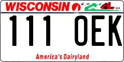 WI license plate 111OEK
