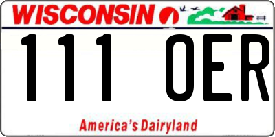 WI license plate 111OER