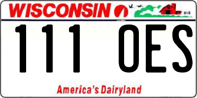 WI license plate 111OES