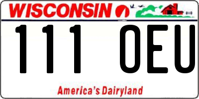 WI license plate 111OEU