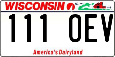WI license plate 111OEV