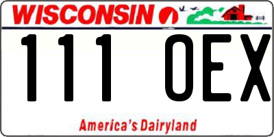 WI license plate 111OEX