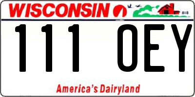 WI license plate 111OEY