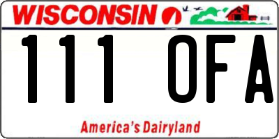 WI license plate 111OFA