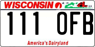 WI license plate 111OFB