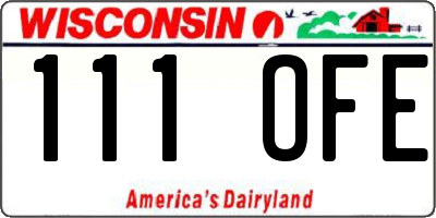 WI license plate 111OFE