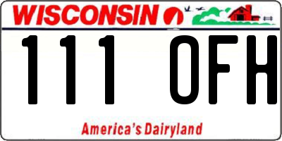 WI license plate 111OFH