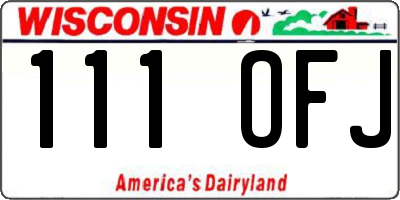 WI license plate 111OFJ