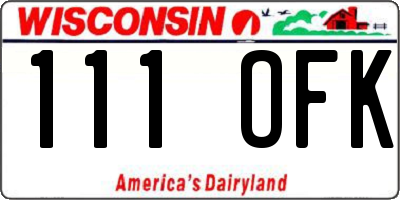 WI license plate 111OFK