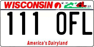 WI license plate 111OFL