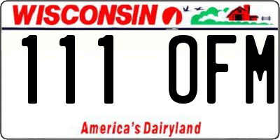 WI license plate 111OFM